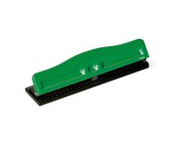 Perforatore 840 - max 8 fogli - 4 fori regolabili - passo 6/8 cm - verde - Lebez