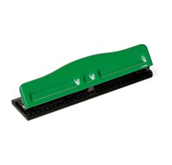 Perforatore 840 - max 8 fogli - 4 fori regolabili - passo 6/8 cm - verde - Lebez