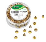 Occhielli ottonati - per occhiellatrice - diametro 5 mm - oro - Lebez - conf. 250 pezzi