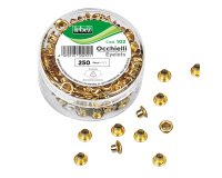 Occhielli ottonati - per occhiellatrice - diametro 5 mm - oro - Lebez - conf. 250 pezzi