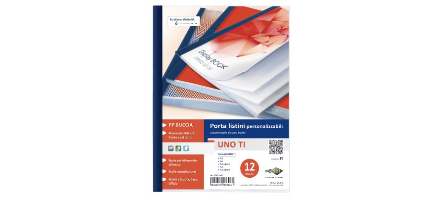 Portalistini personalizzabile Uno TI - 22 x 30 cm - 12 buste - blu - Sei Rota