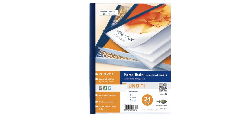 Portalistini personalizzabile Uno TI - 22 x 30 cm - 24 buste - blu - Sei Rota