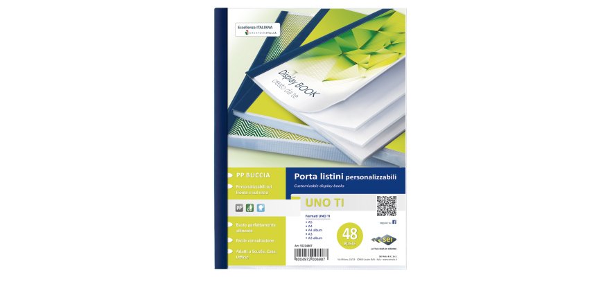 Portalistini personalizzabile Uno TI - 22 x 30 cm - 48 buste - blu - Sei Rota