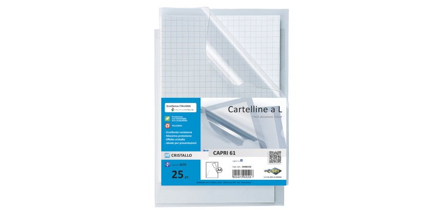 Cartellina a L Capri 61 - A4 - PVC - liscio pesante - Sei Rota - conf. 25 pezzi