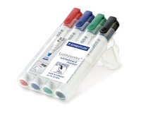 Pennarelli Lumocolor whiteboard 351 - tratto 2 mm - colori assortiti - Staedtler - conf. 4 pezzi