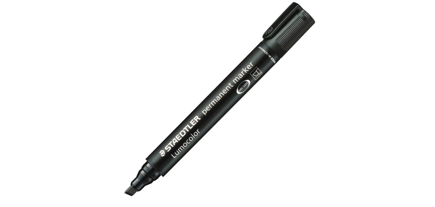 Marcatore Lumocolor Permanent 350 - punta a scalpello - tratto 2 - 5 mm - nero - Staedtler