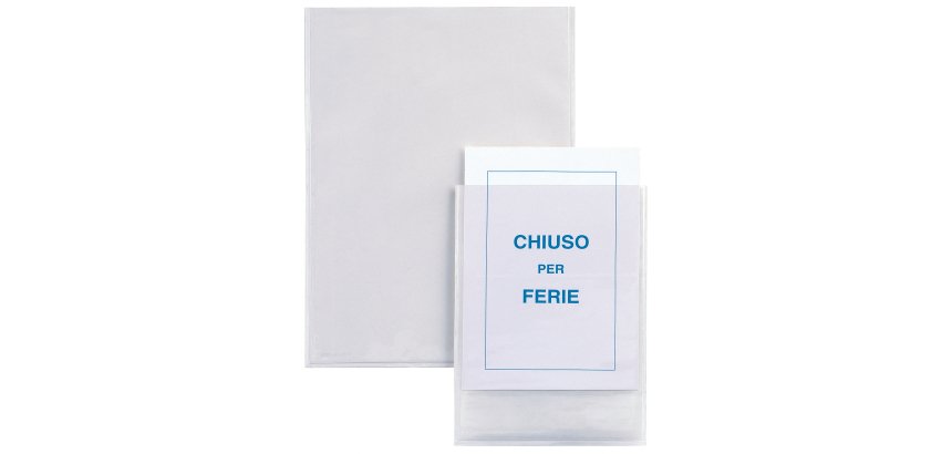 Buste autoadesive Iesti - PVC - A4 - trasparente - Sei Rota - conf. 5 pezzi