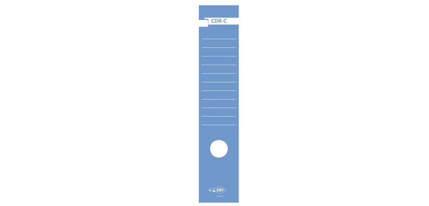 Copridorso CDR C - carta autoadesiva - 7 x 34,5 cm - blu - Sei Rota - conf. 10 pezzi