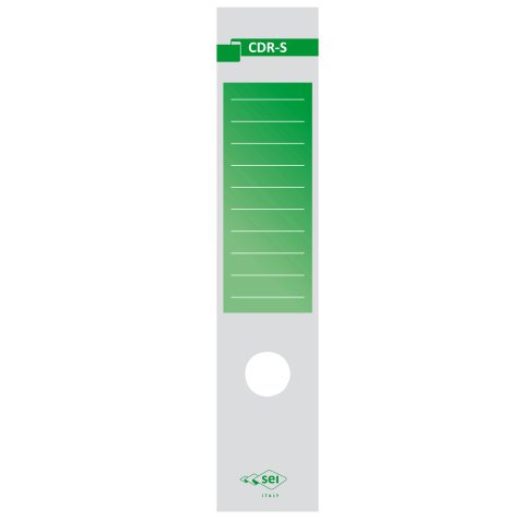 Copridorso CDR S - carta autoadesiva - 7 x 34,5 cm - verde - Sei Rota - conf. 10 pezzi