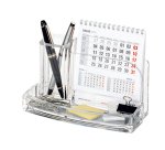 Portatutto da scrivania - acrilico - 20 x 12 x 10 cm - trasparente - Lebez
