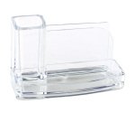 Portatutto da scrivania - acrilico - 20 x 12 x 10 cm - trasparente - Lebez