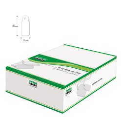Etichette con filo A385 - 11 x 29 mm - bianco - Lebez - conf. 1000 pezzi