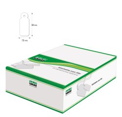 Etichette con filo A386 - 13 x 34 mm - bianco - Lebez - conf. 1000 pezzi