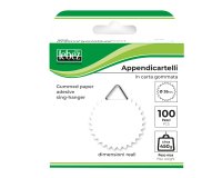 Appendicartelli adesivi - 3,5 cm - carta gommata - bianco - Lebez - conf. 100 pezzi