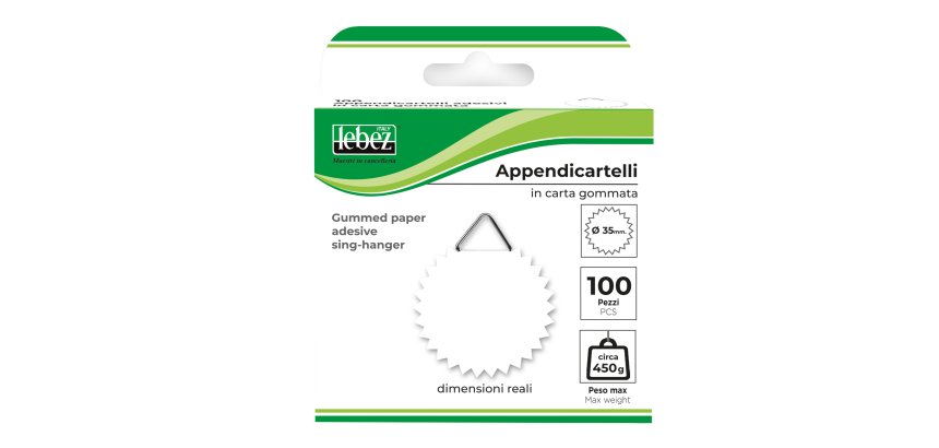 Appendicartelli adesivi - 3,5 cm - carta gommata - bianco - Lebez - conf. 100 pezzi