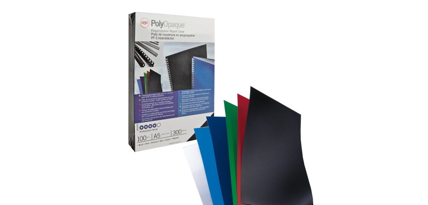 Copertine PolyOpaque - A4 - 300 micron - PPL -  nero coprente - GBC - conf. 100 pezzi