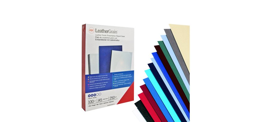 Copertine LeatherGrain - A4 - 250 gr - avorio goffrato - GBC - conf. 100 pezzi