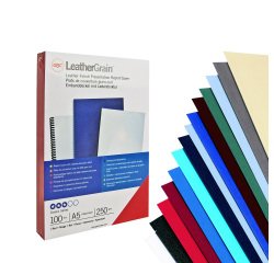 Copertine LeatherGrain - A4 - 250 gr - verde scuro goffrato - GBC - conf. 100 pezzi
