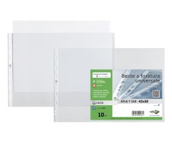 Buste forate Atla T - pesante - liscio - 42 x 30 cm (album) - trasparente - Sei Rota - conf. 10 pezzi