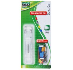 Sparamolle SuperClip - 25 mollette incluse - misure assortite - colori assortiti - Lebez