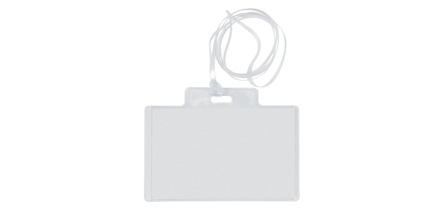 Portanome Pass 3EC - con cordoncino trasparente - 9,5 x 6 cm - PVC - Sei Rota - conf. 100 pezzi
