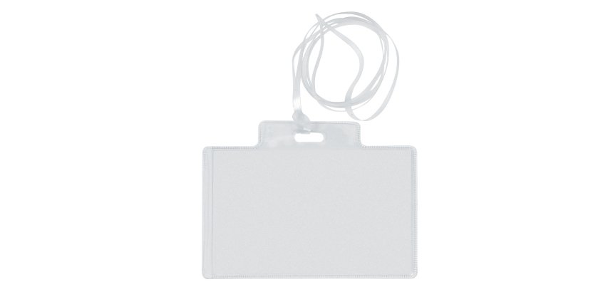 Portanome Pass 3EC - con cordoncino trasparente - 9,5 x 6 cm - PVC - Sei Rota - conf. 100 pezzi