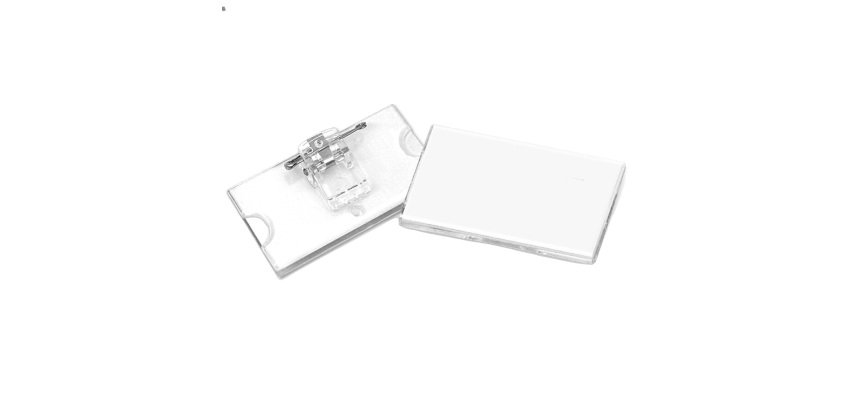 Portabadge con clip e spilla - 6,5 x 3 cm - Lebez