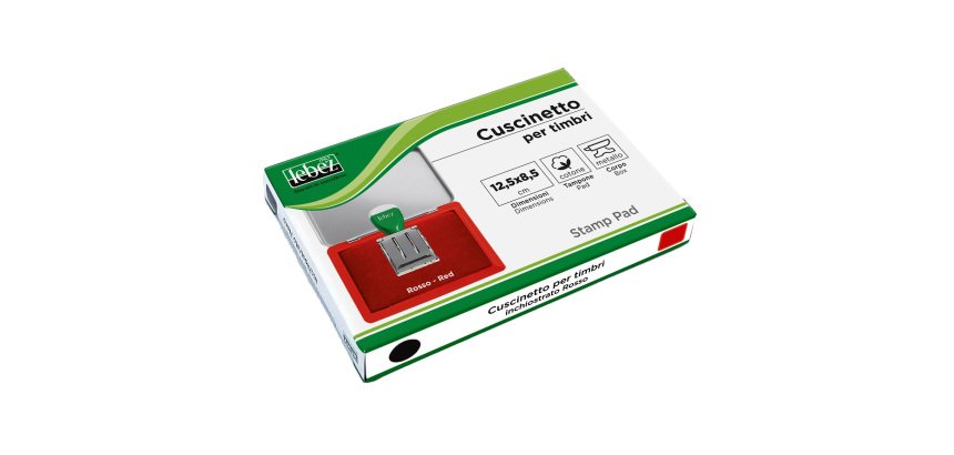 Cuscinetto per timbri - 12,5 x 8,5 cm - rosso - Lebez