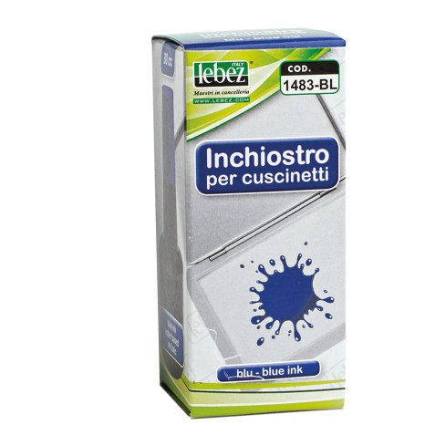 Inchiostro per cuscinetti - 30 ml - senza olio - blu - Lebez