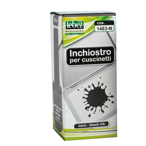 Inchiostro per cuscinetti - 30 ml - senza olio - nero - Lebez