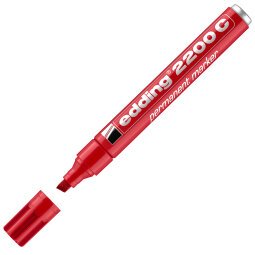 Marcatore permanente Edding 2200c - punta a scalpello - 1,5 - 5 mm - rosso  - Edding