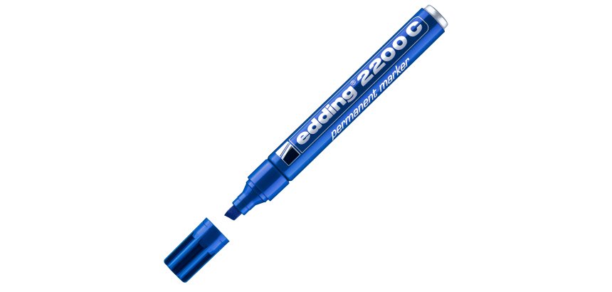 Marcatore permanente 2200C - punta a scalpello - da 1 a 5 mm - blu  - Edding