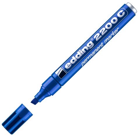Marcatore permanente 2200C - punta a scalpello - da 1 a 5 mm - blu  - Edding