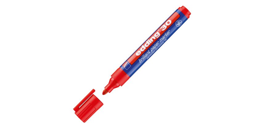Marcatore permanente 30 - punta tonda - da 1,5 a 3 mm  - rosso - Edding