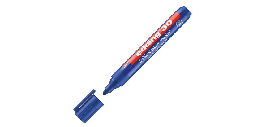 Marcatore permanente 30 - punta tonda - da 1,5 a 3 mm  - blu - Edding