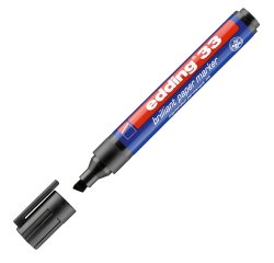 Marcatore permanente 33 - punta scalpello - da 1 a 5 mm - nero - Edding