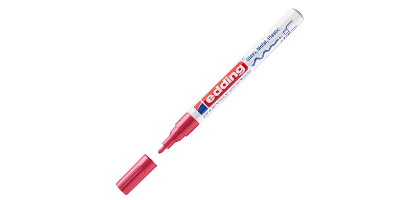 Marcatore permanente a vernice 751 - punta tonda fine - da 1 a 2 mm - rosso - Edding