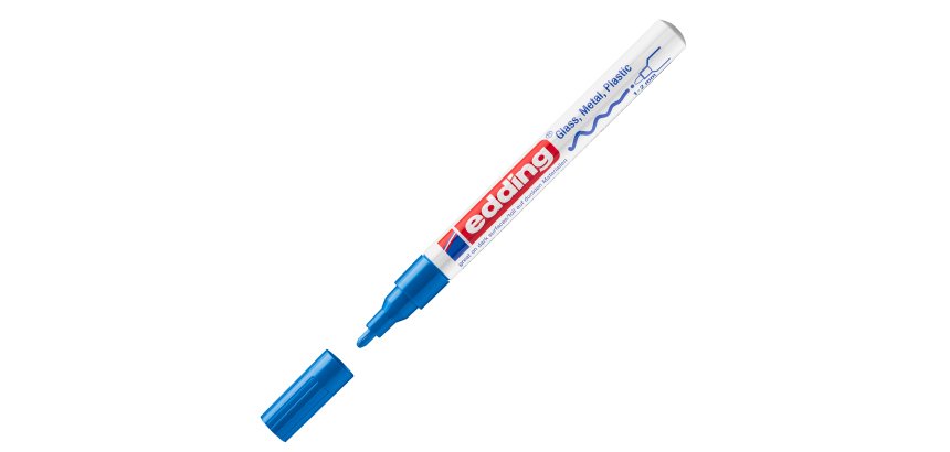 Marcatore permanente a vernice 751 - punta tonda fine - da 1 a 2 mm - blu - Edding