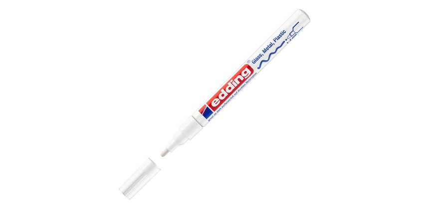 Marcatore  permanente a vernice 751 - punta 1 - 2 mm - bianco - Edding