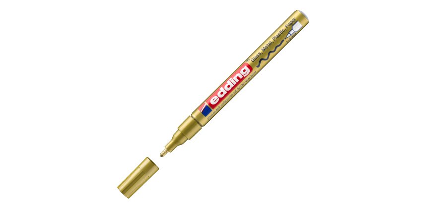 Marcatore permanente a vernice 751 - punta tonda fine - da 1 a 2 mm - oro - Edding