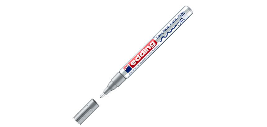 Marcatore permanente a vernice 751 - punta tonda fine - da 1 a 2 mm - argento - Edding