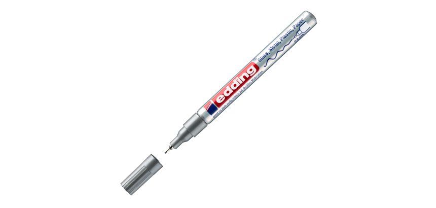 Marcatore permanente a vernice 780 - punta tonda extra fine - 0,8 mm - argento  - Edding