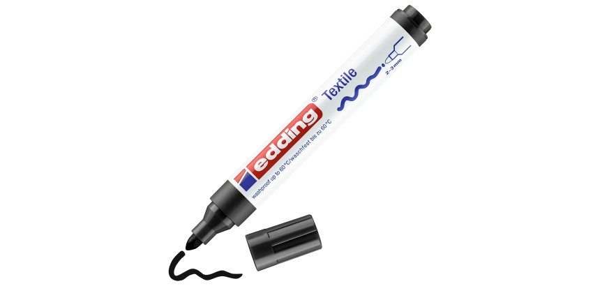 Marcatore per tessuto 4500 - punta tonda - da 2 a 3mm - nero - Edding