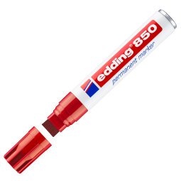 EN_Rotulador edding marcador permanente 850 rojo punta biselada 5-15 mm recargable