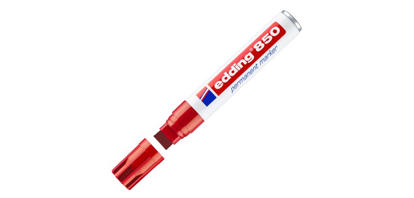 Edding 4-850 002 permanent marker Chisel tip Red 5 pc(s)