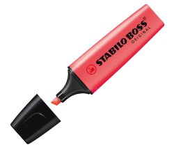 Evidenziatore Stabilo Boss Original - punta a scalpello - tratto 2 - 5 mm - rosso 40 - Stabilo