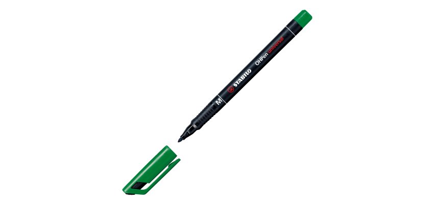Pennarello OHPen universal permanente 843 - punta media 1 mm - verde - Stabilo