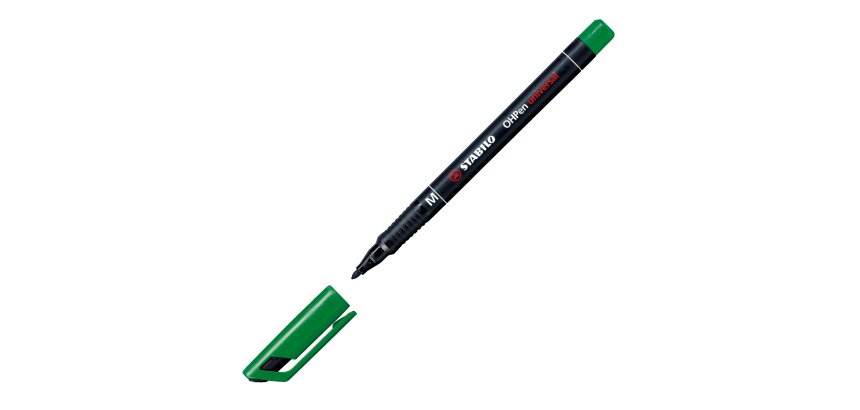Pennarello OHPen universal permanente 843 - punta media 1 mm - verde - Stabilo