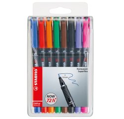 Pennarello OHPen universal permanente 841 - punta superfine 0,4 mm - colori assortiti - Stabilo - conf. 8 pezzi