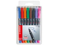 Pennarello OHPen universal permanente 842  - punta fine 0,7 mm - colori assortiti - Stabilo - conf. 8 pezzi